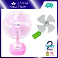 ราคา GEO พัดลมตั้งโต๊ะ 16 นิ้ว - (แถมใบพัด สำรอง 1 ใบ) ประหยัดไฟ เบอร์5 รุ่น T-163 สีชมพู (19980633932)