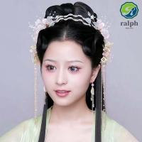 ราคา RALPH Hanfu พู่ผม Hoop ประดับด้วยดอกไม้ลูกปัดและคริสตัลมงกุฎโลหะผสม สำหรับผู้หญิง (45952528692)