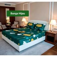 ราคา HIJAU ผ้าปูที่นอนลายดอกไม้สีเขียวขนาด 180x200 ปลอกหมอนและปลอกหมอนข้าง Bonita (54252169869)