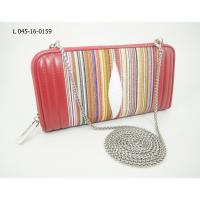 ราคา L045 กระเป๋าหนังปลากระเบนซิปรอบ+สายโซ่ ลาย ซับสีแดง (2390547963)