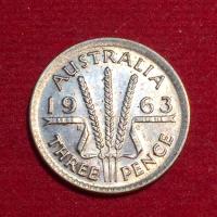 ราคา เหรียญออสเตรเลีย / 3 pence/ ปี 1963/ เนื้อเงิน (17790759957)