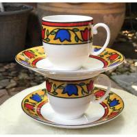 ราคา 2 ที่ 4 ชิ้น เก็บเก่าชุดถ้วยชา ถ้วยกาแฟพร้อมจานรอง แบรนด์ Sonia Rykiel จากประเทศญี่ปุ่น (2288539752)