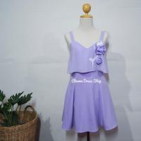 ราคา เดรส ม่วงอ่อน ปักดอก 3D ป้าย Arista (4333518433)