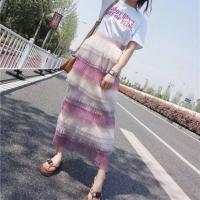 ราคา กระโปรงผ้ามุ้งอัดพลีทเนื้อดี เย็บต่อระบายสลับสีหลายชั้นโทนสี น่ารักมาก (2331986674)