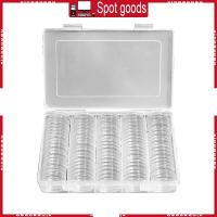 ราคา ซี 100ชิ้นพลาสติกใสกล่องคอนเทนเนอร์เหรียญ25มิลลิเมตรการจัดเก็บเหรียญแคปซูลที่ใส่ (26888776069)