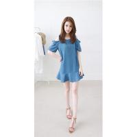 ราคา เดรสยีนส์ สีฟ้าเข้ม เปิดไหล่ (31375025)