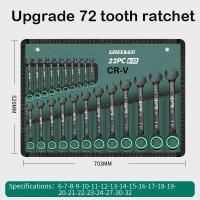 ราคา Greener ชุดประแจเหล็กครบชุด Ratchet ประแจรวม Universal Torx Key ประแจสองหัว (27060896934)