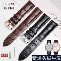 ราคา Oris สายนาฬิกาหนังแท้ผู้ชายผู้หญิง Original Mechanical Quartz Watch อุปกรณ์เสริม First Layer Cowhide Pin Buckle สร้อยข้อมือ 16/20m (47804016600)
