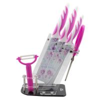 ราคา GetZhop ชุดมีดเซรามิค 6 ชิ้น Ceramic knife Set ลายดอกไม้ Konoll รุ่น KN0005 (สีชมพู) (314080243)
