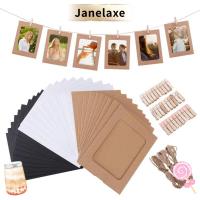 ราคา JANELAXE 10 ชิ้นแขวนภาพผนัง, 2M เชือกตกแต่งบ้านหัตถกรรม DIY กระดาษคราฟท์กรอบรูป,ใช้งานง่ายพร้อมคลิป Multi-function กรอบรูปบ้าน (47800633774)