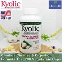 ราคา กระเทียมสกัด Aged Garlic Extract Candida Cleanse & Digestion Formula 102, 200 Vegetarian Caps - Kyolic (7608567874)
