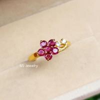 ราคา แหวนพลอยทับทิมสยาม ไพลิน แหวนเงินแท้ 925 พลอยแท้ตรวจสถาบันได้ทุกเม็ด จิวเวลรี่จากจันทบุรี (23029832748)