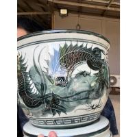 ราคา กระถางเซรามิค ทรงกลม ลายมังกรดำ (ไซด์ 12 นิ้ว) 100% แฮนเมด ออกใบกำกับภาษีได้ รหัสkornzdg101025 (44323490377)