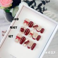 ราคา [มะระหวานร็อค] เกราะสวมแฮนด์เมด หยิกสามมิติ มะระหวาน แคทอายสีทอง โบว์แดงฝรั่งเศส เม็กโต (44853806657)