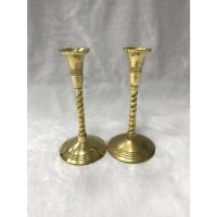 ราคา เชิงเทียน(1 คู่)ทองเหลืองอินเดีย(นำเข้า) สำหรับประกอบพิธีบูชาองค์เทพ (9170772023)