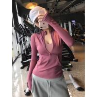 ราคา เสื้อยืดแขนยาว แต่งซิปครึ่ง แฟชั่นฤดูใบไม้ร่วง และฤดูหนาว สําหรับผู้หญิง ใส่ออกกําลังกาย เล่นโยคะ วิ่ง (21185532979)