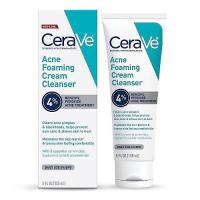 ราคา CeraVe Acne Foaming Cream Cleanser, ล้างหน้า Benzoyl Permide 4% พร้อมกรดไฮยาลูโรนิก, ไนอาซินาไมด์ &amp; เซราไมด์, เจนเทิล เดลี่ แอคเน่ ทรีทเมนท์ ฟอร์ เฟส (53303216762)