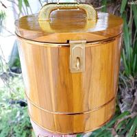 ราคา กระปุกออมสิน ไม้สักทอง ถังออมสินไม้สัก ถังเงิน ถังทอง ทรงกลม ขนาด 8 นิ้ว (ขนาดของถัง 8 x 8 นิ้ว) (4239694314)