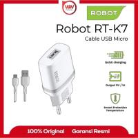 ราคา ROBOT RT-K7 Fast Charging 5V Charger Adapter Head Original Micro USB Cable Charger (49453908604)