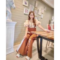 ราคา เซต เสื้อ กางเกง ดอก3D เข้าเซตน่ารักมาก s (19148800540)