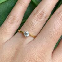 ราคา แหวนเพชรเม็ดเดี่ยว ก้านไขว้ ทองแท้ 9K พร้อมใบรับประกันสินค้า แหวนเพชร แหวนทอง (7033790117)