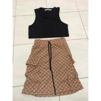 ราคา เซ็ทเสื้อครอกแขนสั้น กระโปรงลายGucci (25764870691)