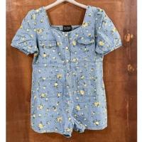 ราคา จั๊มสูทขาสั้น ยีนส์ลายดอกเดซี่ ไซส์ 4xl มือ ✌️ (23346771562)