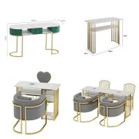 ราคา เดี่ยวคู่เล็บตารางทําเล็บมือสองชั้นร้านเสริมสวยโต๊ะเก้าอี้ ที่ทํางาน ชุดหินอ่อนสตูดิโอความงามแสงหรูหรา 89FB (48152977435)