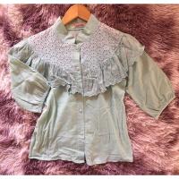 ราคา เสื้อผ้าฝ้ายสีฟ้าลายฉลุ (23263004361)