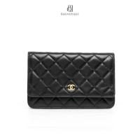 ราคา [ของแท้]CHANEL WOC BLACK LAMB GHW มีใบรับประกัน ตรวจสอบได้ทุกใบ ✅ (57551450057)