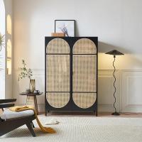 ราคา นอร์ดิกไม้เนื้อแข็งหวายตู้เสื้อผ้าตู้เก็บของที่เรียบง่ายทันสมัยตู้สีดํา ข & ข ห้องนอนสองประตูตู้เสื้อผ้าหมวกตู้ RLWZ (43727004263)