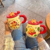 ราคา แก้วเซรามิค แก้วกาแฟ ถ้วยเซรามิกพร้อมฝาปิดพร้อมช้อนแก้วสไตล์อินมูลค่าสูงน่ารักถ้วยน้ําความจุขนาดใหญ่ถ้วยอาหารเช้าสาว (42277621152)