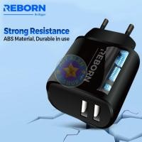 ราคา Reborn Dual USB Adapter Travel Charger 2.4A RB-C02 สีดําสีขาว - ต่อชิ้น (54951282776)