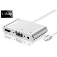 ราคา สายต่อมือถือเข้าทีวี สายต่อโทรศัพท์เข้าทีวี Light to VGA Jack Audio TV Adapter Cable (3868342809)