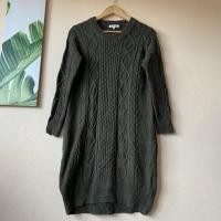 ราคา Global Work เดรสไหมพรมถักเปียแขนยาวสีเขียวขี้ม้า Size M (19462534143)