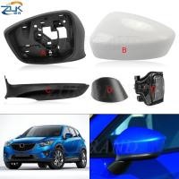 ราคา รถอุปกรณ์เสริมภายนอกกระจกมองหลังด้านข้างฝาครอบอะไหล่ LED ไฟเลี้ยวกรอบเลนส์สําหรับ Mazda CX-5 CX5 2013 2014 (45101059909)