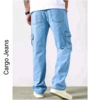 ราคา MENS CARGO JEANS PANTS BAGGY JEANS PANTS GOBRONG กางเกงขายาวผู้ชาย (51402932887)