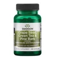 ราคา Swanson Grape Seed, Green Tea & Pine Bark Complex [ 60 เม็ด ] GrapeSeed Swanson (6458610767)