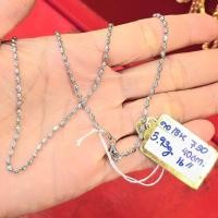 ราคา สร้อยคอทองคำขาว 18K ลายเม็ดกลม น้ำหนัก 5.93 กรัม ยาว 16 นิ้ว ทองแท้ 750 อิตาลีงานมือสอง (41711299703)
