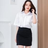 ราคา กระโปรงทรงเอเอวสูง ไม่ผ่า ยาว 16”-24” ผ้าฮานาโกะ ผ้ายืดไม่ต้องรีด กระโปรงนักศึกษา (5642906586)