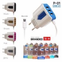 ราคา Smartfren Travel Charger 3usb 3.1A LED P-01 Casan Smartfren 3usb 3.1A P-01 Android Micro Bb (40155699542)