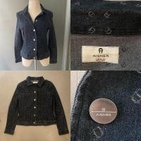 ราคา Aigner monogram denim jacket มือสอง สภาพดี (41850443699)