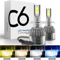 ราคา Q7 HB3 LED H11 H4 hi/lo H1 2x C6 HB4 HB5 hir2 HB1 9005 9006ไฟหน้ารถหลอดไฟ cob ไฟรถ (27779565823)