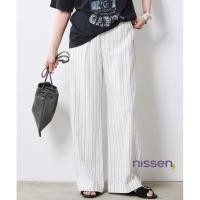 ราคา Direct from Japan] Nissen_ กางเกงลายทางขาบาน ทรงหลวมใส่สบาย มีซับในในตัว พลางหุ่นให้ดูสูงเพรียว สไตล์มินิมอลญี่ปุ่น เอวยางยืด ใส่ได้ทุกวัน ซักง่าย ระบายอากาศดี มีไซส์ใหญ่พิเศษ พร้อมส่ง (41358414519)