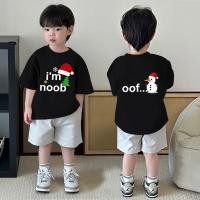 ราคา เสื้อยืดสีดำ 4 สี【จัดส่งเร็ว】Christmas I'm noob เสื้อยืดคอกลมเด็กผ้าฝ้ายคุณภาพดีสวมใส่สบาย Unisex ไม่ย้อม 100m-150cm #01 (26743636535)
