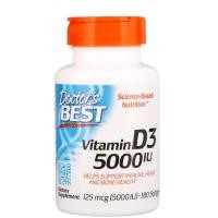 ราคา Doctor best vitamin D3, 125 mcg (5000 IU) 180 softgel (1808370281)