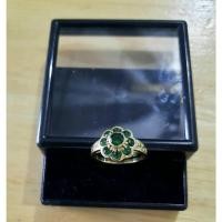 ราคา แหวนพลอยทองเหลือง แหวนทองเหลืองประดับพลอย ลายดอกไม้ (BR-12) (18367018833)