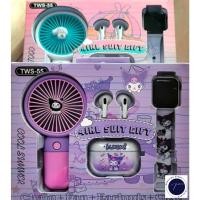 ราคา ชุดเซ็ตสุดคุ้ม หูฟังตัดเสียงในตัวพร้อมเคส+นาฬิกา+พัดลมเล็กแบบพกพา 3IN1ลายการ์ตูนน่ารัก คิตตี้ คุโรมิ ชินาม่อน มายเมโลดี้ (43623535735)