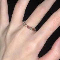 ราคา Seiko Retro Style Tourmaline Rainbow Ring Female Fashion All-Match Sweet Cool Style High-End Niche ins Open Ring (53402920311)