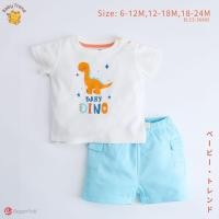 ราคา Elegant Kids ชุดเด็กผู้ชาย 6-24เดือน ชุดเสื้อพร้อมกางเกงขาสั้น HappyDinosaur Collection | Babytrend (56000480889)